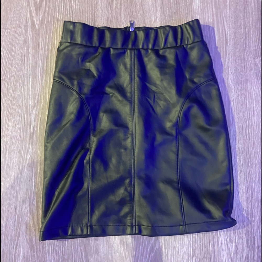 Black Leather Pencil Skirt